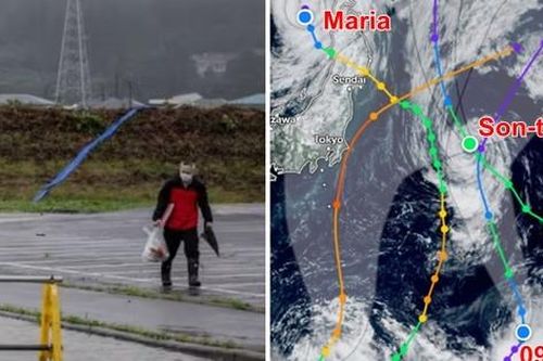 Bão và áp thấp nhiệt đới 'chen chân' gần Nhật Bản sau khi bão Maria gây mưa kỷ lục