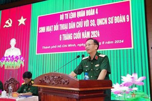 Bộ tư lệnh Quân đoàn 4 đối thoại dân chủ với sĩ quan, quân nhân chuyên nghiệp Sư đoàn 9