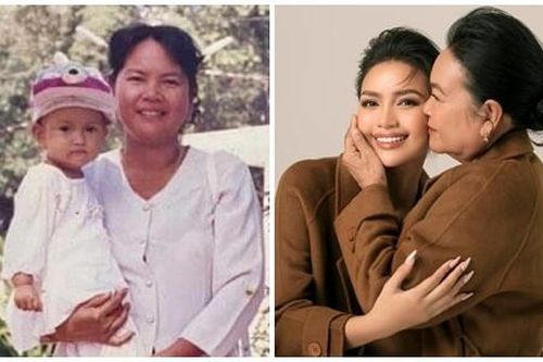 Xúc động khoảnh khắc Hoa hậu Ngọc Châu bên mẹ