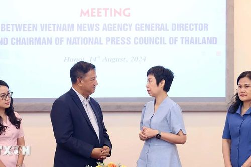 Tổng Giám đốc TTXVN tiếp Chủ tịch Hội đồng Báo chí quốc gia Thái Lan