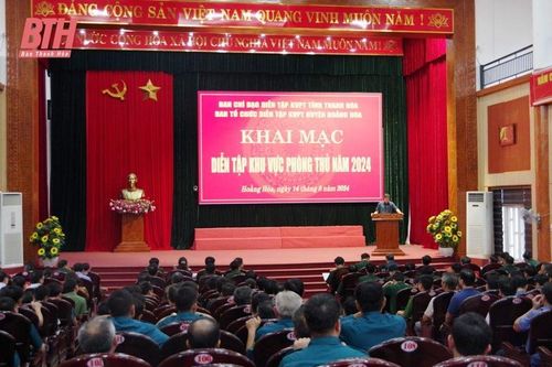 Khai mạc diễn tập khu vực phòng thủ huyện Hoằng Hóa năm 2024