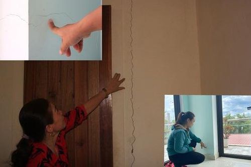 Nhà dân gần công trường cao tốc đoạn Vạn Ninh - Cam Lộ xuất hiện hàng loạt vết nứt