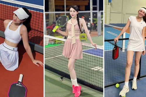 Thời trang 'xịn sò' của Đỗ Thị Hà, Huyền Lizzie, Quỳnh Kool... trên sân tập pickleball