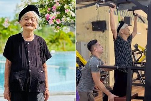 Cụ bà 96 tuổi ở Hà Tĩnh mê tập gym, bơi lội gây sốt mạng xã hội