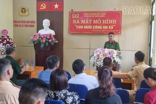 Công an xã Xuân Quang ra mắt mô hình 'Con nuôi công an xã'