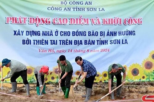 Bộ Công an khởi công xây dựng nhà ở hỗ trợ nhân dân bị ảnh hưởng do thiên tai