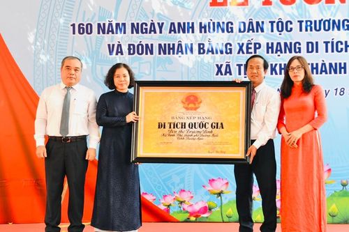 Đền thờ Trương Định đón nhận Bằng xếp hạng di tích quốc gia