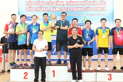 Báo Nhân Dân đứng thứ nhì toàn đoàn tại Giải bóng bàn báo Đảng các tỉnh, thành phố phía bắc lần thứ 20