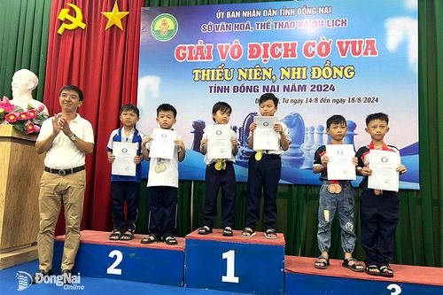 Thành phố Biên Hòa chiến thắng áp đảo Giải vô địch cờ vua thiếu niên - nhi đồng học sinh tỉnh năm 2024