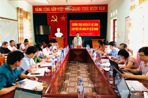 Thường trực Huyện ủy Lộc Bình làm việc với Đảng ủy xã Ái Quốc