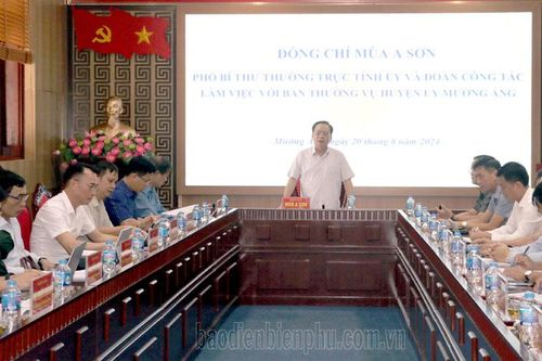 Phó Bí thư Thường trực Tỉnh ủy Mùa A Sơn làm việc tại huyện Mường Ảng