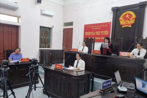 TAND TP. Sầm Sơn tổ chức phiên tòa trực tuyến kết nối với 27 điểm cầu
