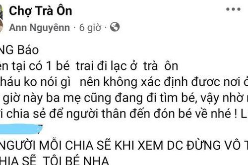Cảnh báo thông tin giả mạo tìm trẻ lạc