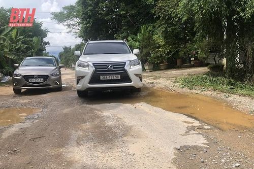 Đường tỉnh 520 đoạn qua các xã Hợp Thành, Triệu Thành (Triệu Sơn) sắp được sửa chữa