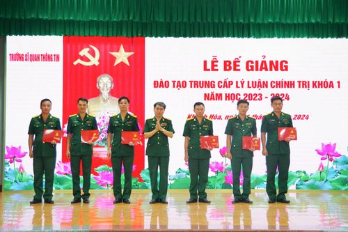 Trường Sĩ quan Thông tin bế giảng đào tạo Trung cấp Lý luận chính trị Khóa 1