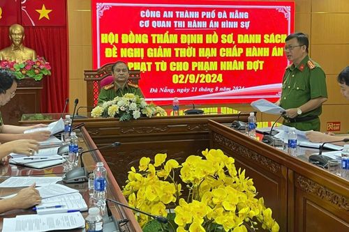 Công an TP Đà Nẵng họp xét hồ sơ, danh sách đề nghị giảm thời hạn chấp hành án phạt tù cho phạm nhân đợt 2-9-2024