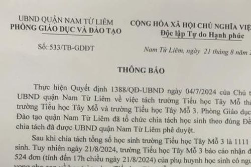 Vụ hàng trăm phụ huynh 'quây' trường: Ngày 23/8 sẽ thông báo chính thức phương án giải quyết