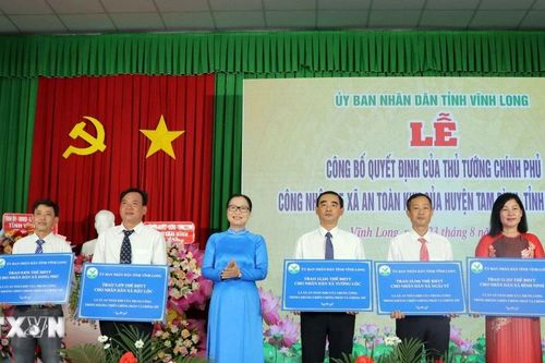 Vĩnh Long: 5 xã của huyện Tam Bình được công nhận xã An toàn khu