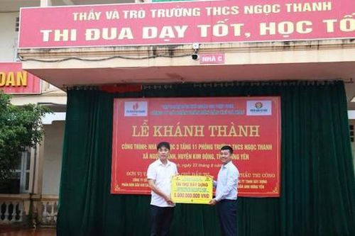 Phân bón Cà Mau tài trợ 5 tỷ đồng xây dựng trường học tại Hưng Yên