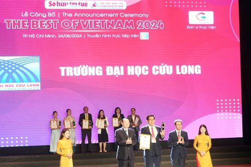 Trường ĐH Cửu Long nhận giải thưởng 'Top 10 Trường Đại học tốt nhất Việt Nam'