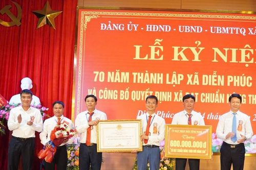 Xã Diễn Phúc (Diễn Châu) kỷ niệm 70 năm thành lập và đón nhận xã đạt chuẩn Nông thôn mới nâng cao