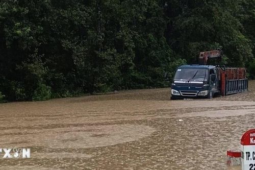 Cao Bằng: Mưa lớn gây ngập úng, nhiều tuyến đường bị sạt lở, sụt lún