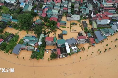 Mưa lớn gây ngập lụt tại huyện Hòa An và thành phố Cao Bằng