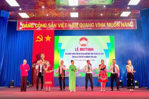 Mít tinh chào mừng thành công Đại hội đại biểu MTTQ Việt Nam tỉnh Gia Lai lần thứ XI