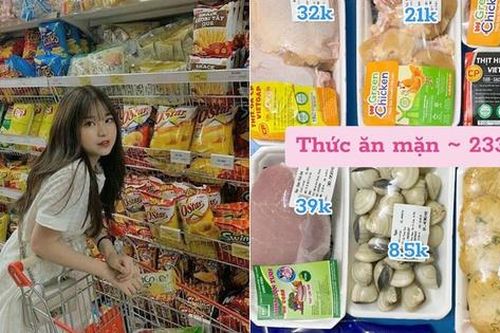Cô gái ở Hà Nội đi siêu thị theo tuần với 500k: Thức ăn mặn, rau củ, đồ ăn vặt đầy đủ cho 2 người