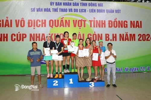 Huyện Trảng Bom đạt nhiều huy chương nhất tại Giải vô địch quần vợt tỉnh năm 2024