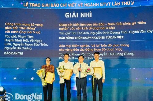 Báo Đồng Nai đoạt giải nhì giải báo chí viết về ngành Giao thông vận tải lần thứ V