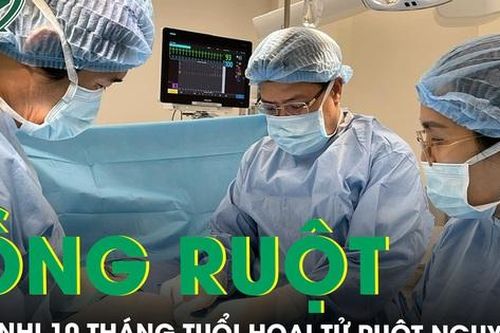 Bệnh nhi 10 tháng tuổi hoại tử ruột non do khối lồng ruột lớn