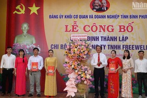 Bình Phước: Thành lập chi bộ Đảng đầu tiên trong Khu Công nghiệp