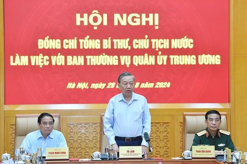 Tổng Bí thư, Chủ tịch nước Tô Lâm làm việc với Ban Thường vụ Quân ủy Trung ương
