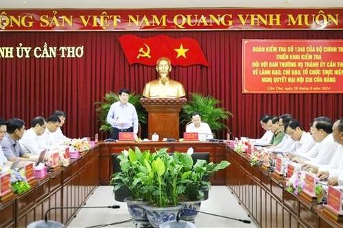 Công bố quyết định kiểm tra Ban Thường vụ Thành ủy Cần Thơ