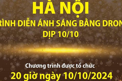 Hà Nội trình diễn ánh sáng bằng drone dịp 10 tháng 10