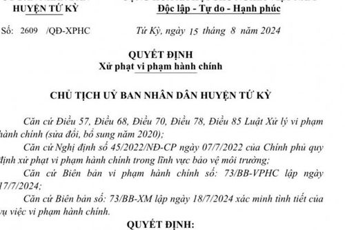 Xả nước thải vượt chuẩn, 1 công ty ở Hải Dương bị xử phạt 176 triệu đồng