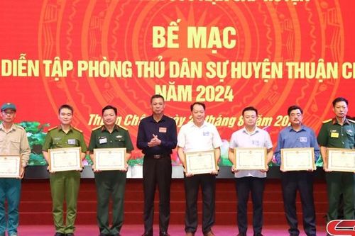 Diễn tập phòng thủ dân sự huyện Thuận Châu năm 2024