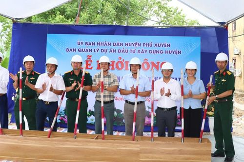 Huyện Phú Xuyên khởi công xây dựng trụ sở Ban Chỉ huy quân sự 5 xã