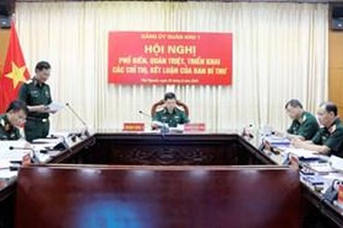 Đảng ủy Quân khu 1 học tập, quán triệt và triển khai các chỉ thị, kết luận của Ban Bí thư