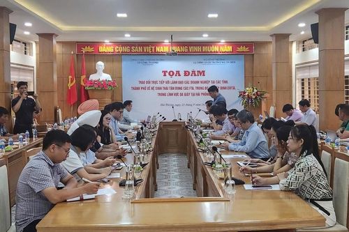 Tọa đàm trực tiếp với các doanh nghiệp về hệ sinh thái tận dụng các FTA, trong đó có Hiệp định EVFTA trong lĩnh vực da giày tại Hải Phòng