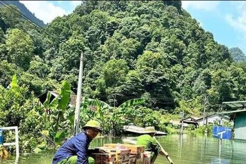 Mưa lớn liên tục, nhiều nơi ở miền núi phía Bắc ngập sâu trong nước