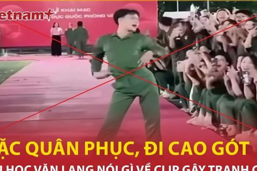 Nam sinh mặc quân phục, đi giày cao gót: Đại học Văn Lang nói gì?