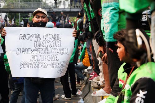 Indonesia: Tài xế xe ôm công nghệ đình công, biểu tình do các vấn đề phúc lợi