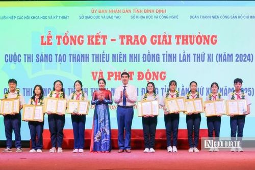 Bình Định trao giải cuộc thi sáng tạo thanh thiếu niên nhi đồng của tỉnh năm 2024.