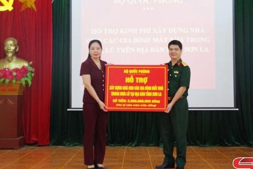 Bộ Quốc phòng hỗ trợ kinh phí xây dựng nhà ở cho các gia đình bị mất nhà do thiên tai