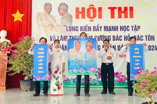 Hội thi 'Long Kiến đẩy mạnh học tập và làm theo tấm gương Bác Hồ, Bác Tôn về chăm lo đời sống Nhân dân'