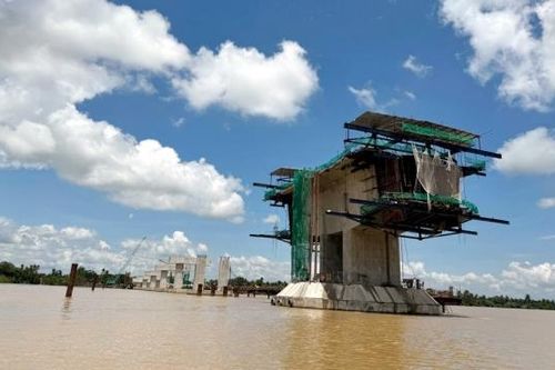 Dự án xây dựng cầu Đại Ngãi đạt giá trị sản lượng thi công hơn 38%