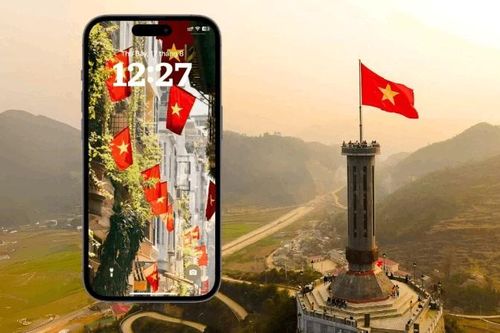 Hình nền cờ đỏ sao vàng trên điện thoại hưởng ứng ngày Quốc khánh 2/9