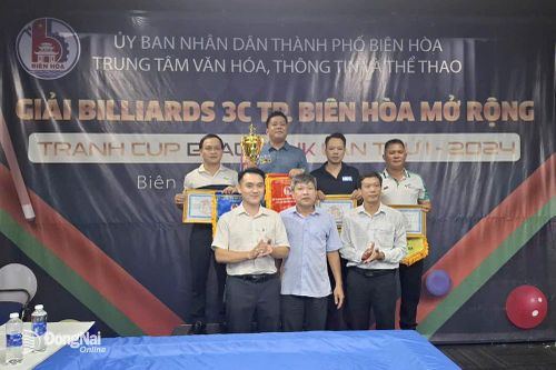 Cơ thủ Nguyễn Chí Long vô địch Giải billiards 3C thành phố Biên Hòa mở rộng năm 2024